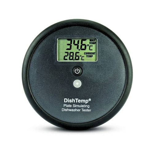 A product image of a black dishwash thermometer supplied by Bio Dubai
