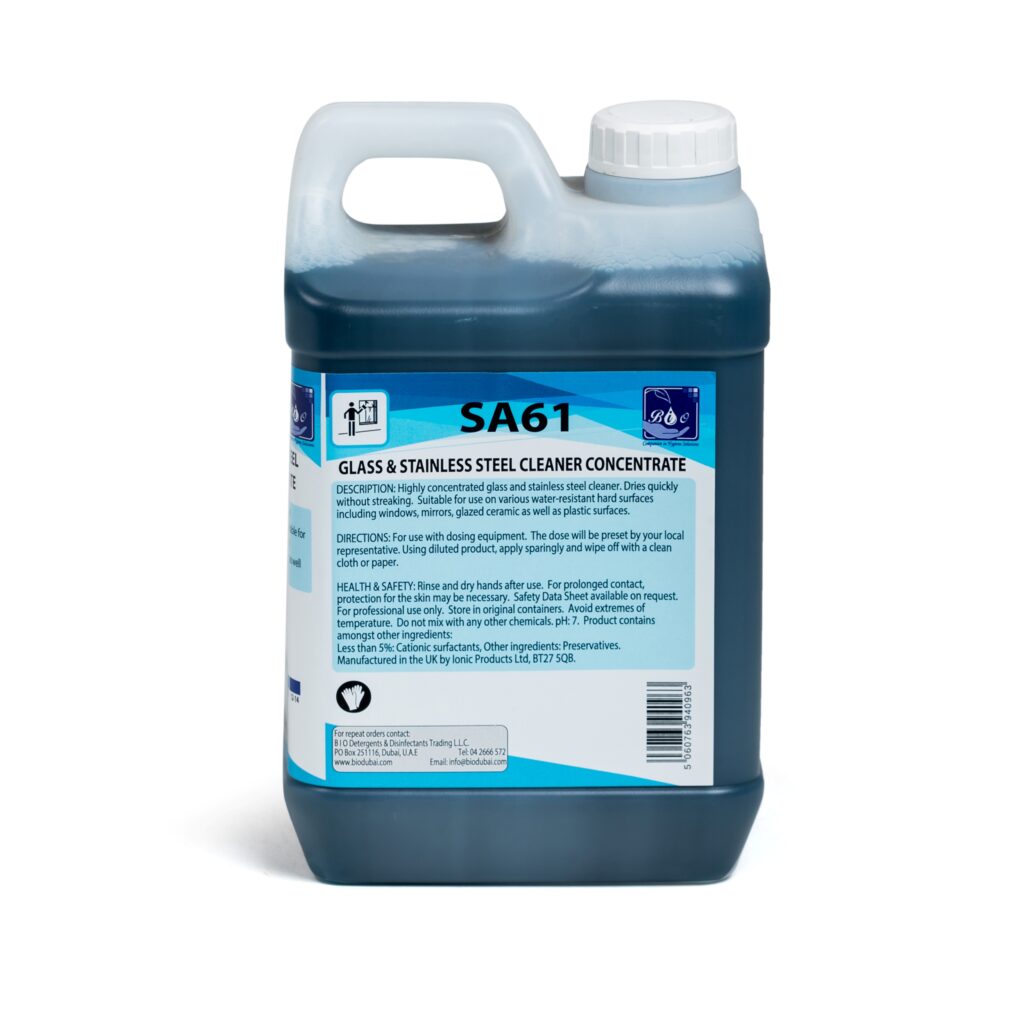 a product image of glass and stainless steel cleaner.